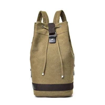 Casual Canvas Travel Bucket Backpack - Image 4