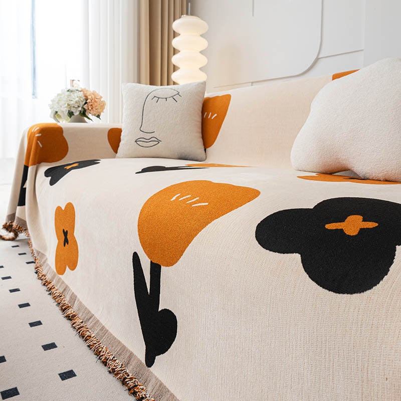 Floral Blossom Non-Slip Modern Sofa Cover - Image 0