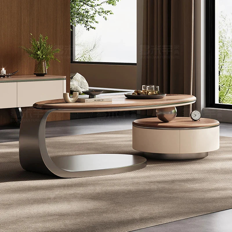 Nordic Leaf Wooden Elegant Coffee Table - Image 2