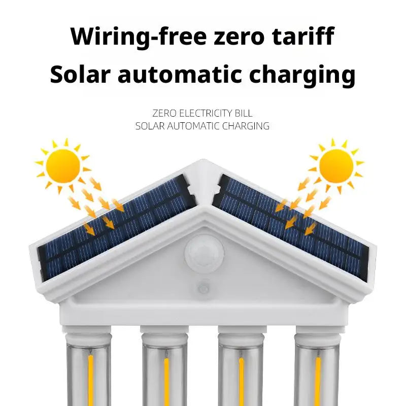 Ancient Architecture Solar-Powered Waterproof Outdoor Lamp - Image 1