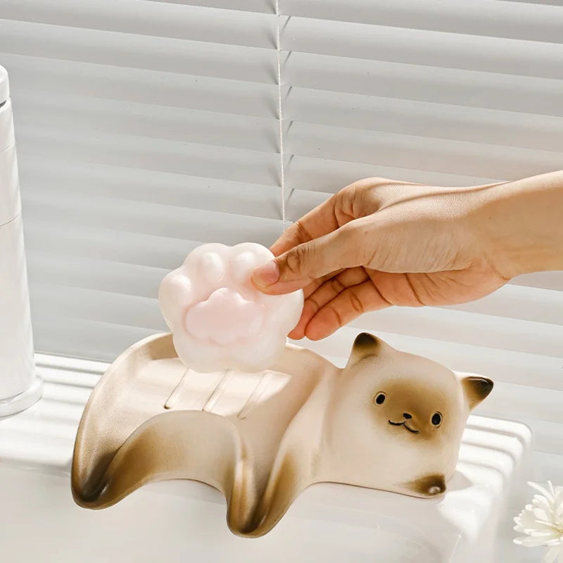 Lazy Cat Ceramic Soap Holder