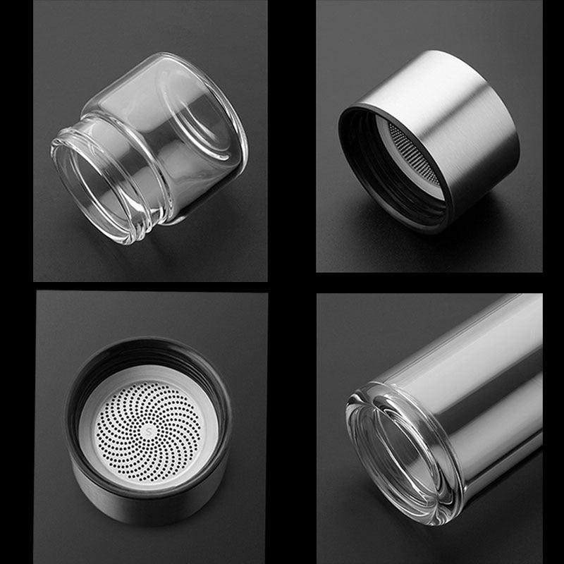 2in1 Double Wall Thermal Smart Tea Glass Bottle - Image 6