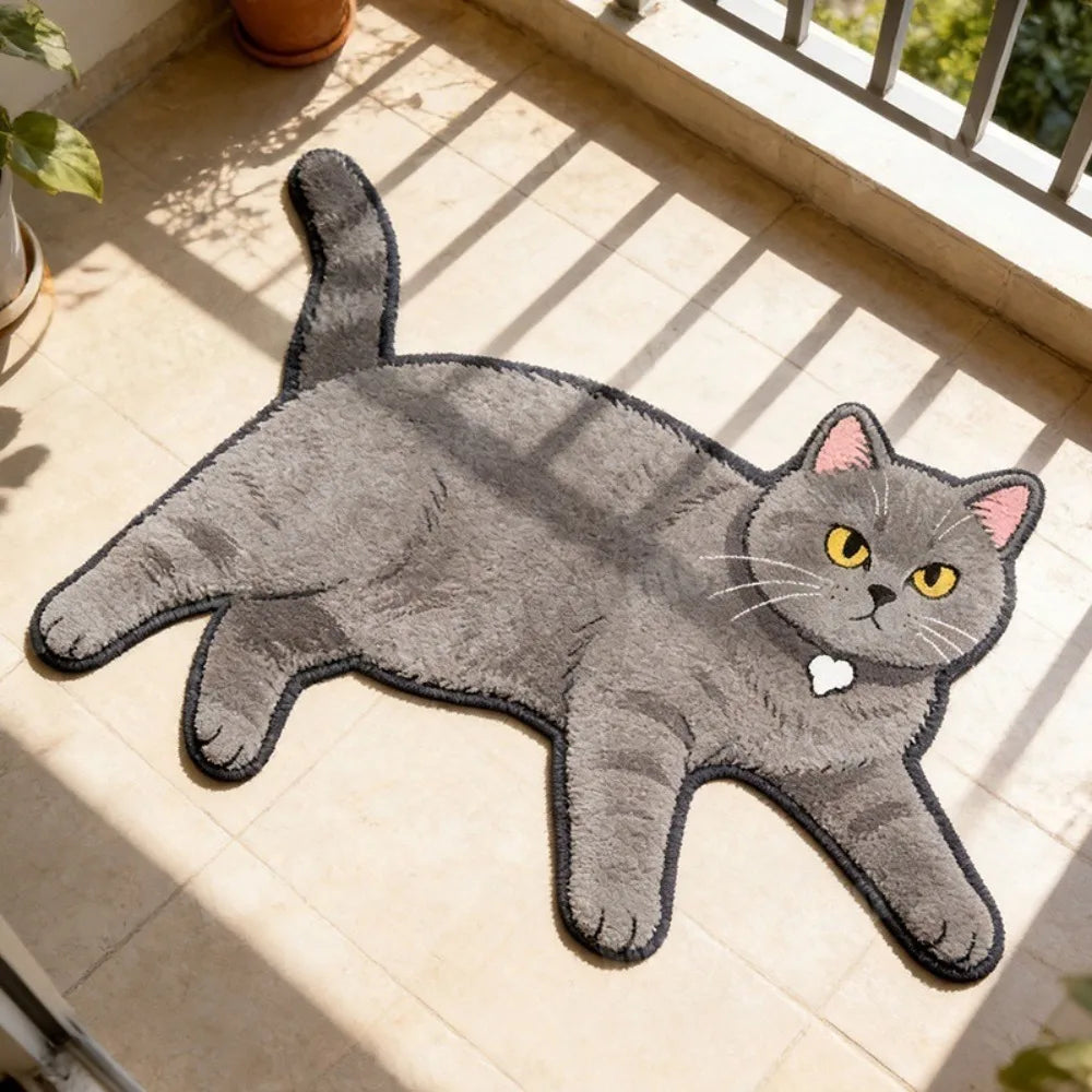 Pawprint Cute Cat-Shape Area Rug
