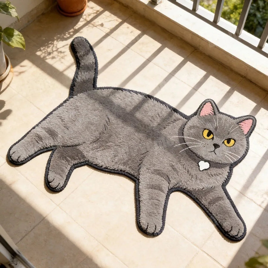 Pawprint Cute Cat-Shape Area Rug