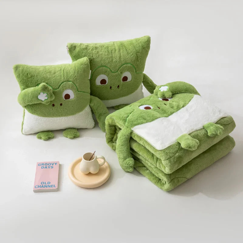 Cozy Dreams Mini Monster Quilted Pillow Blanket