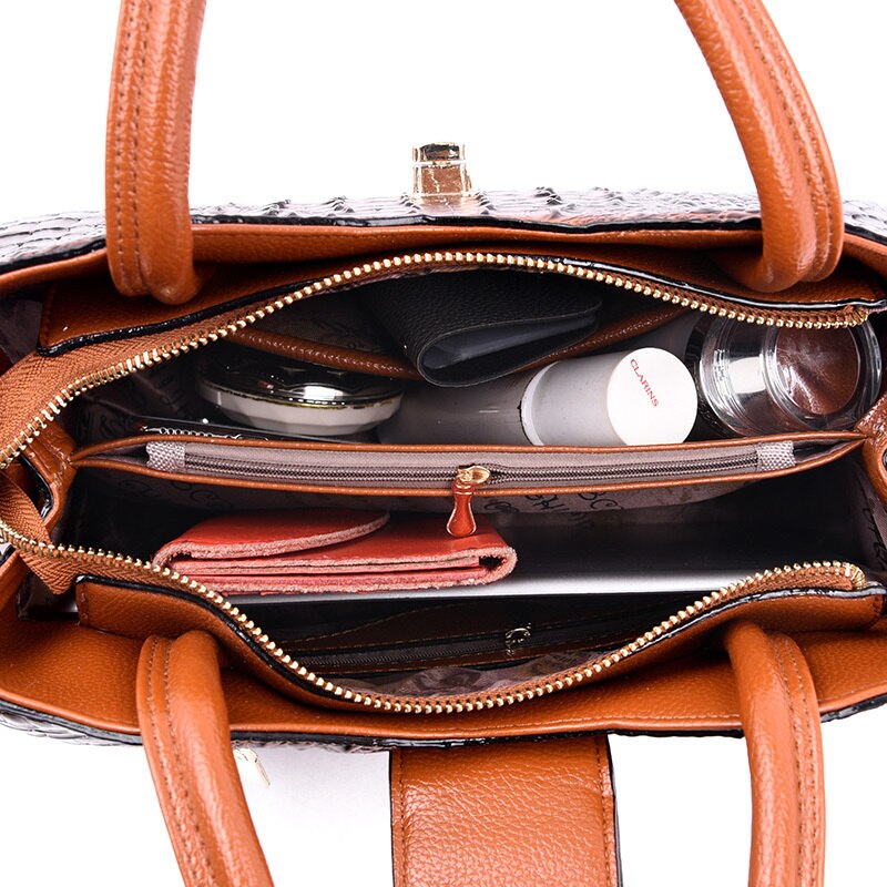 Elegant Crocodile Leather Fashion Handbag for Women - Image 5