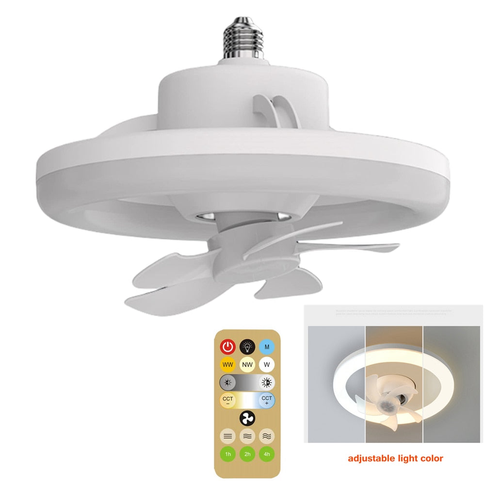 2in1 Radiant Rotating RC Ceiling Fan Lamp