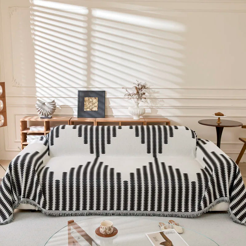 Geometric Lines Sofa Throw Cover Blanket - Image 11