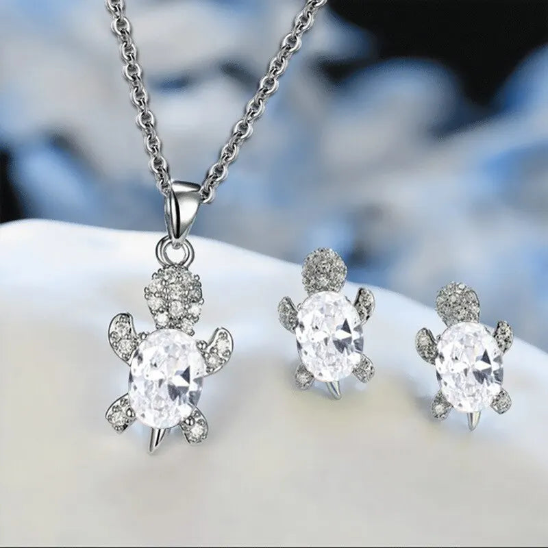 Ocean Turtle Lucky Necklace Earring Set - Image 7