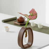 Oval Wood Frame Single Stem Vase - Image 5
