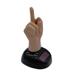 Car Dashboard Middle Finger Solar Power Decor