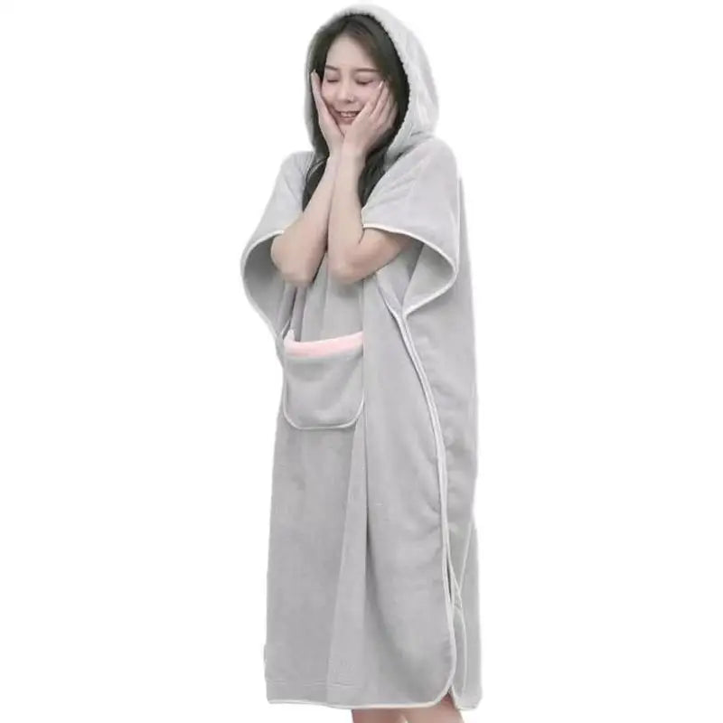 Soft Cozy Women Hooded Robe