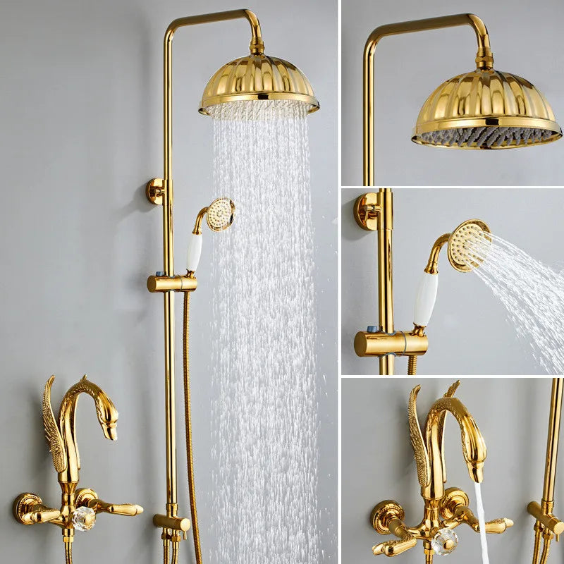 Gold Swan Design Rainfall Shower System - Image 1