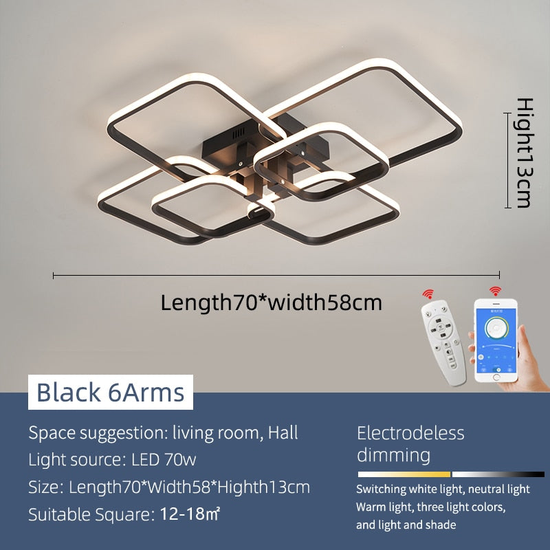 Modern Art Shapes Smart Home LED Chandelier - Image 13
