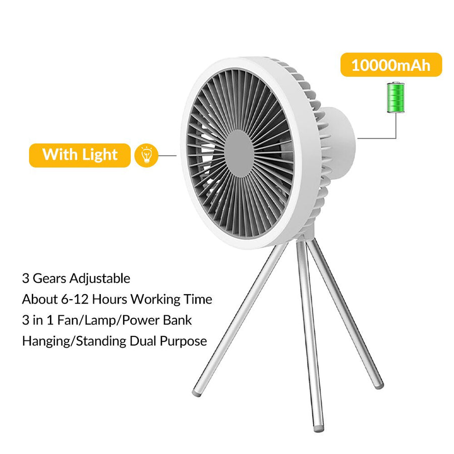 Portable Rechargeable Power Bank Fan Light - Image 12