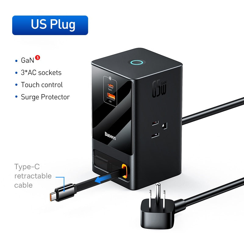 Retractable Cable Fast Charging Digital Power Strip - Image 6