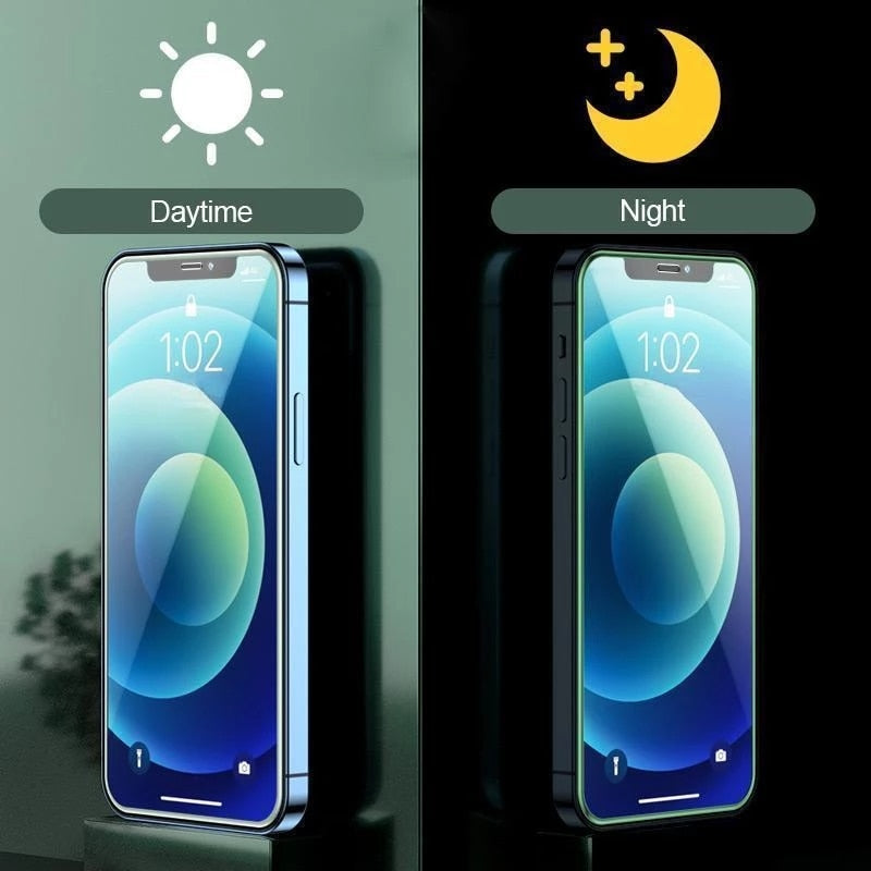 Full Cover Luminous Tempered Glass iPhone Screen Protector - Image 1