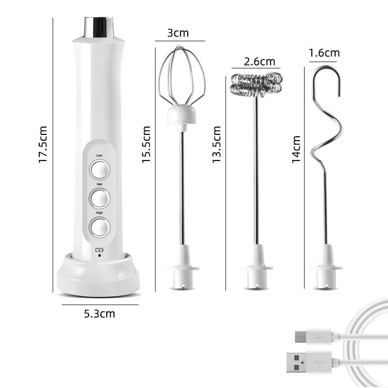 3in1 Portable Rechargeable Milk Frother Foam Maker