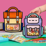 50pcs Creative 2D Cartoon Schoolbag