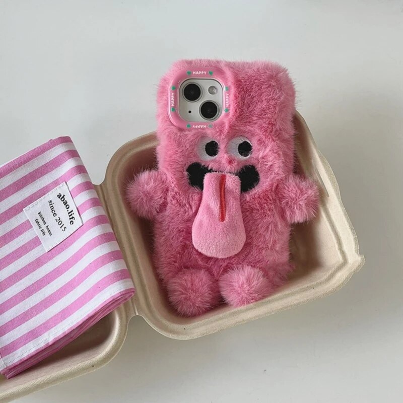 Playful Pair Plush Monster iPhone Case - Image 3