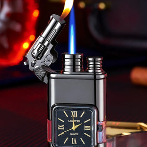 Twin Jets Quartz Dial Dual Flame Metal Lighter - Image 0