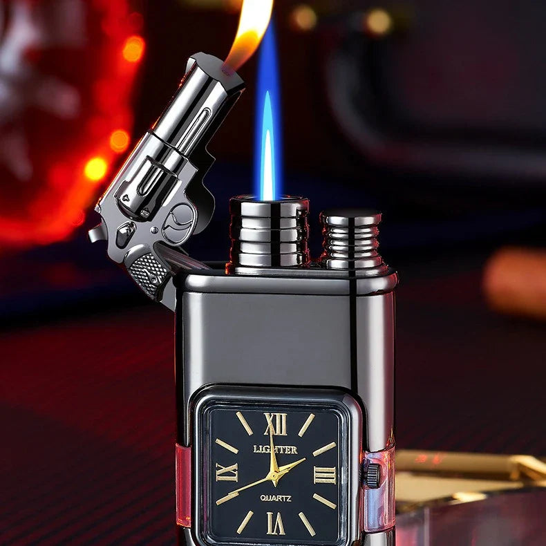 Twin Jets Quartz Dial Dual Flame Metal Lighter - Image 0
