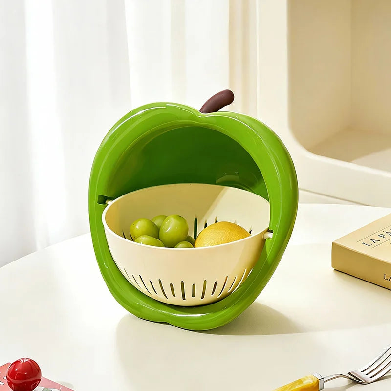 Wash & Serve Double Layer Fruit Drain Basket