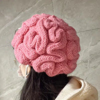 Too Much IQ Knitted Brain Beanie - Image 0