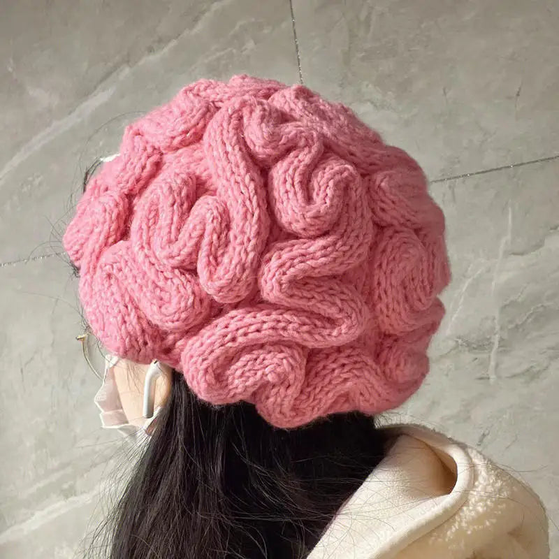 Too Much IQ Knitted Brain Beanie - Image 0