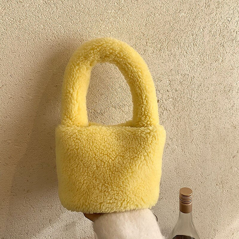 Cuddly Plush Mini Bucket Bag