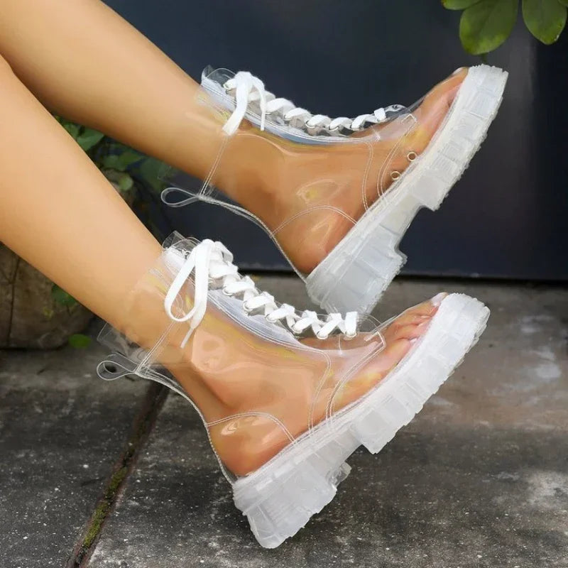 Crystal Clear Platform Rain Boots - Image 2