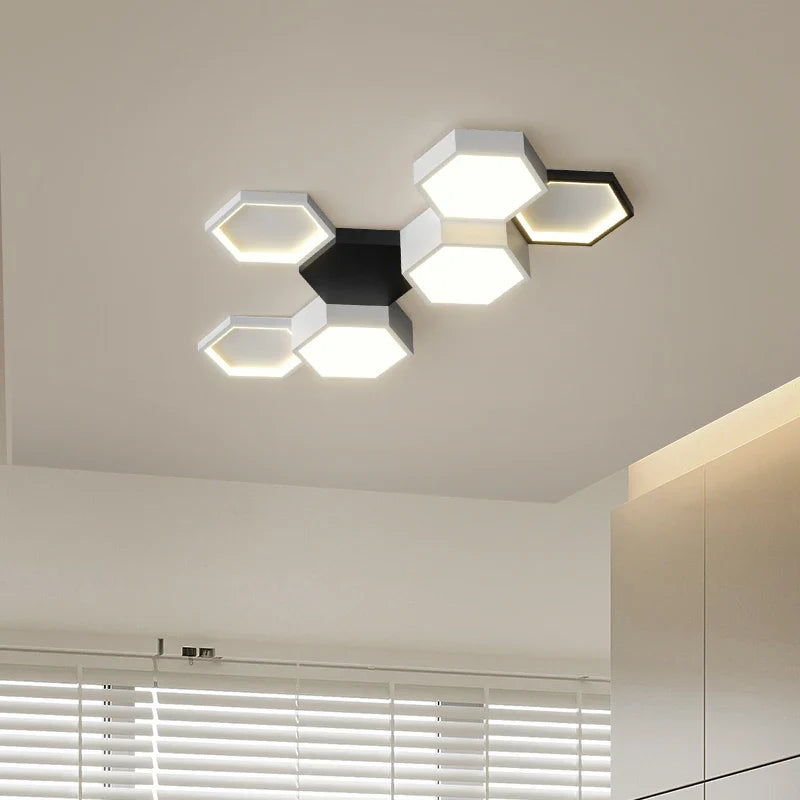 Six Points Modern Hexagon LED Ceiling Panel Light - Image 0