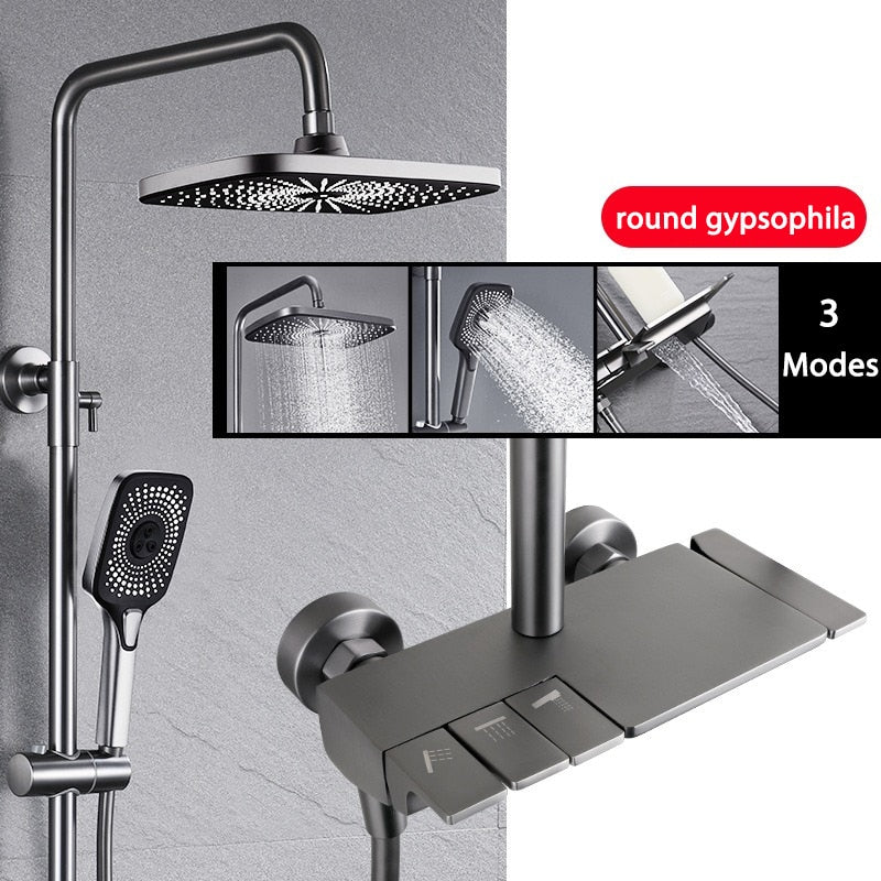 Elegant Piano Style Rainfall Bathroom Shower Set - Image 5