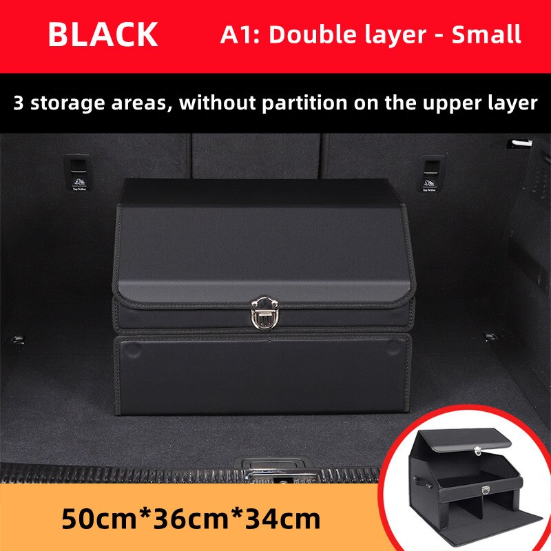 Car Guru Leather Large Capacity Trunk Organizer Box - Image 16