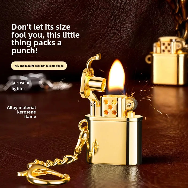 Spark Tag Metal Windproof Kerosene Keychain Lighter - Image 1