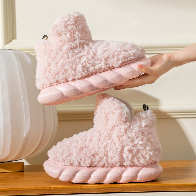 Fluffy Cozy Woman Warm Home Boots