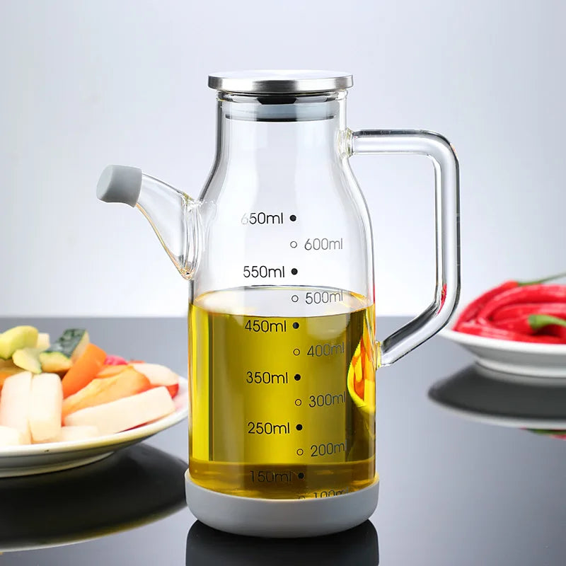 Pure Glass Measuring Scale Oil DispenserBottle