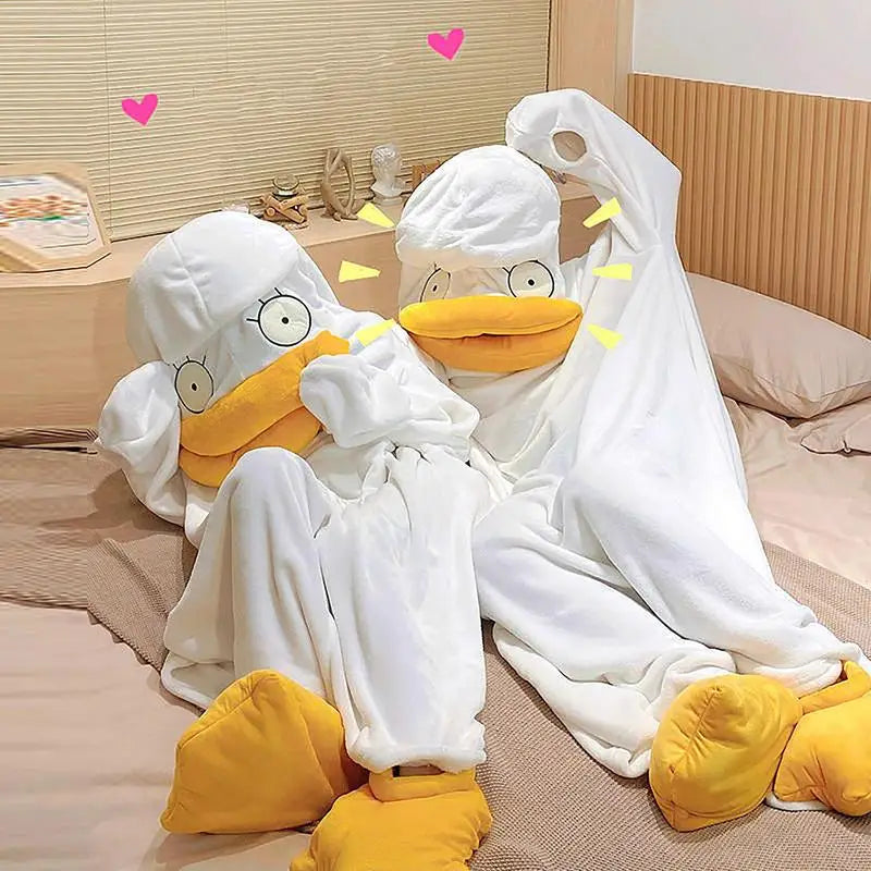 Confused Duck Warm Adult Pajamas Costume - Image 2