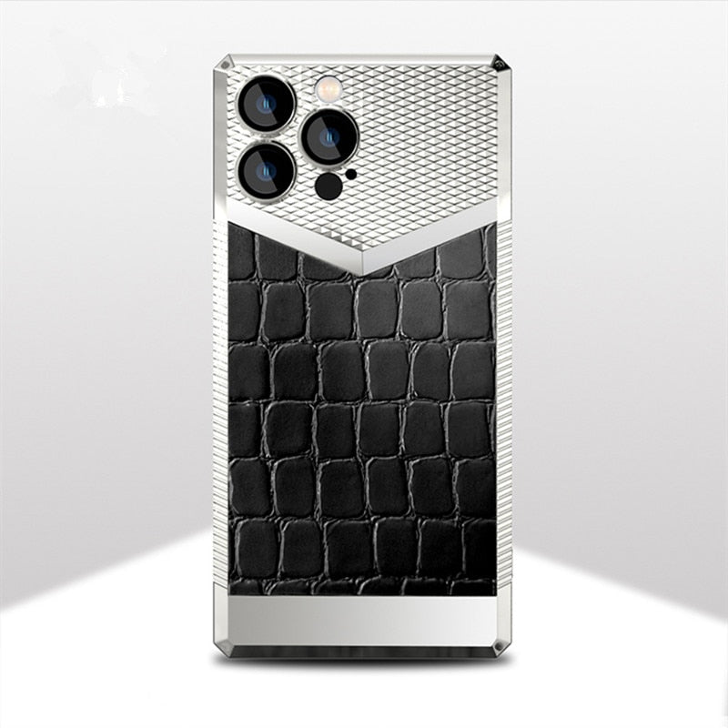 Crocodile Pattern Shock Absorbent Leather iPhone Case - Image 8