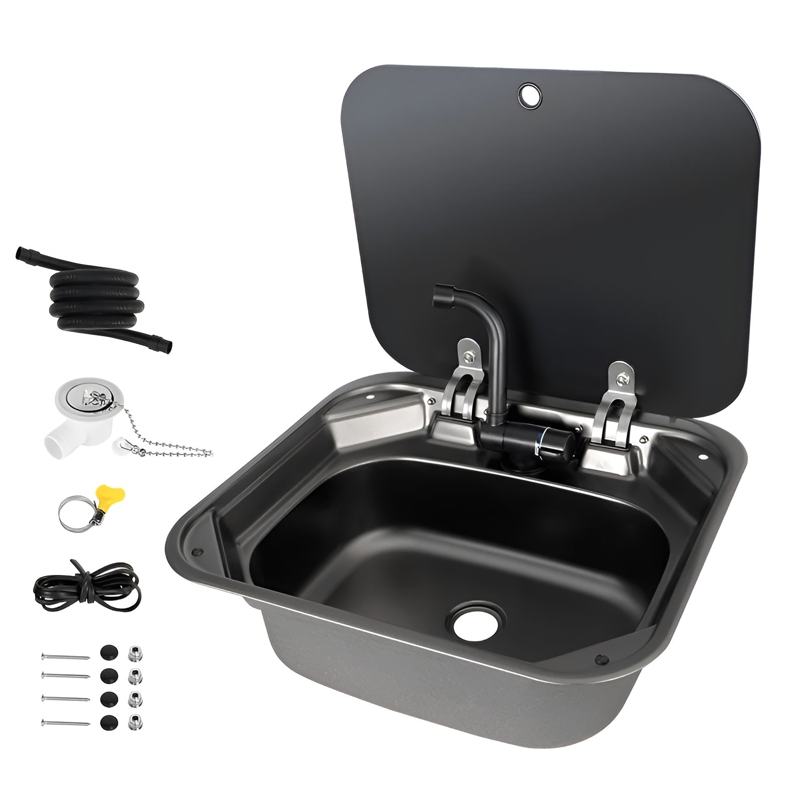 Hidden Foldable Faucet Stainless Steel Kitchen Sink - Image 2