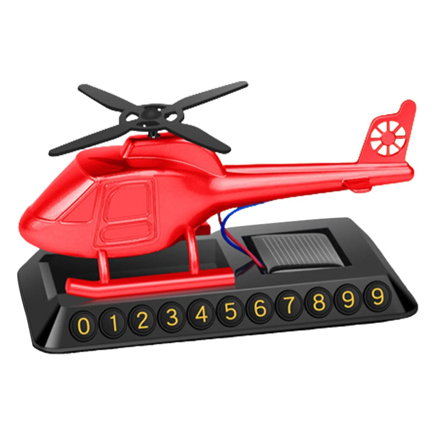 Helicopter Solar-Powered Car Air Freshener Parking Number Plate - Image 6