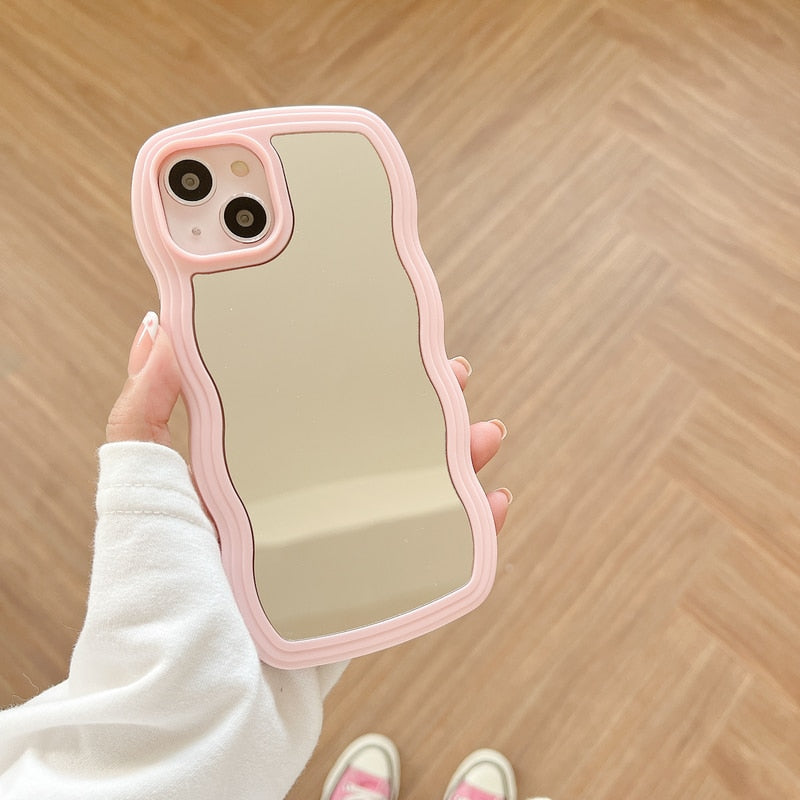 Wavy Makeup Mirror Phone Case - Image 0