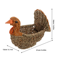 Handcrafted Natural Woven Turkey Shape Basket - Image 7