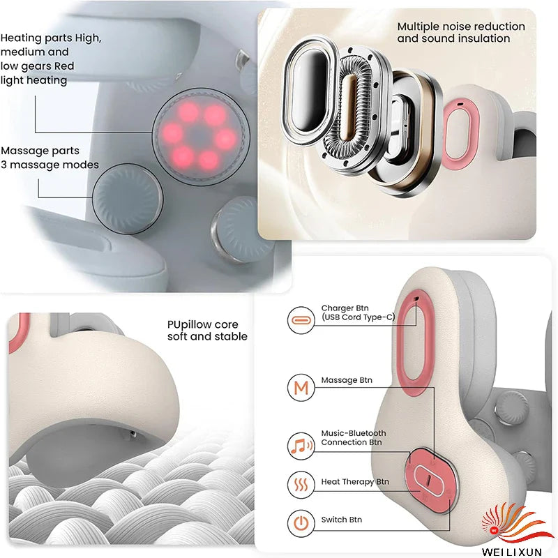 Smart Traveler Bluetooth Music Heated Neck Pillow - Image 4