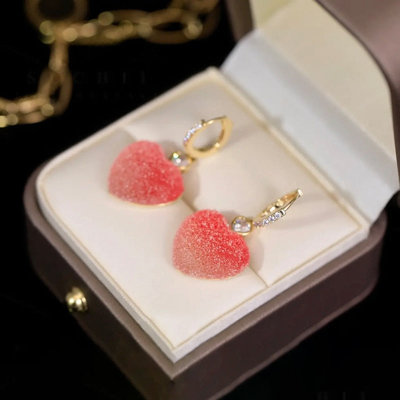 Cherry Lover Zircon Korean Style Earrings