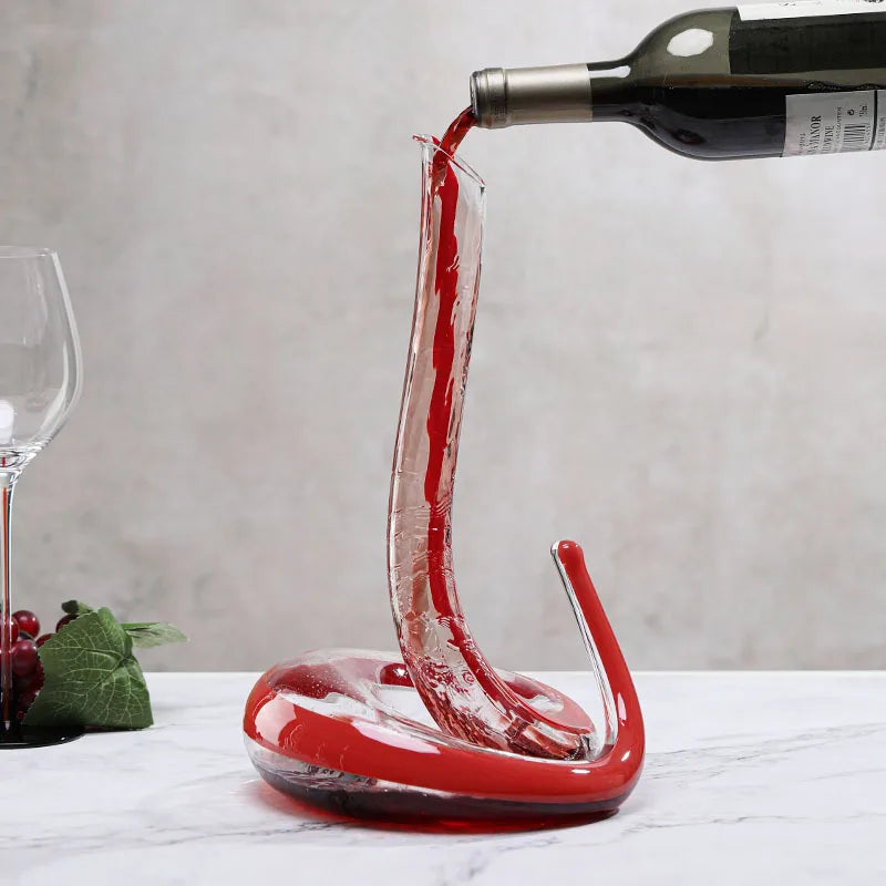 Artisan Blown Snake-Shaped Glass Wine Separator - Image 2
