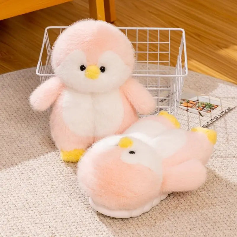 Happy Penguins Plush Comfy Cozy Slippers - Image 6