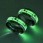 Heart Beat Titanium Steel Couple Rings