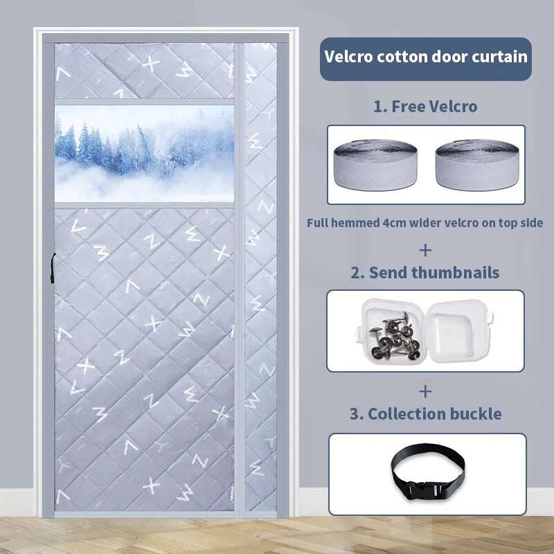 Magnetic Cold-Proof Cotton Door Curtain - Image 11