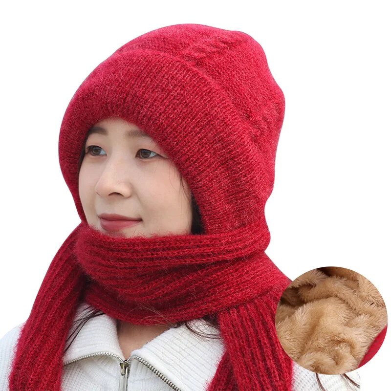 Winter Protection Plush Hat Scarf